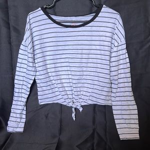 Black and White Striped long Sleeve Tee